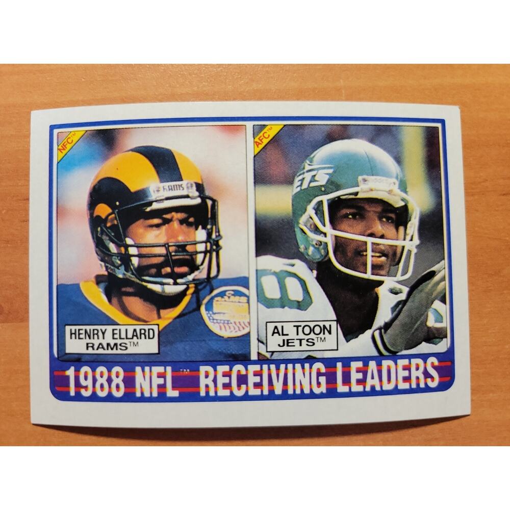1989 Topps #218 Receiving Leaders - Henry Ellard/Al Toon - NFL - Fresh pull